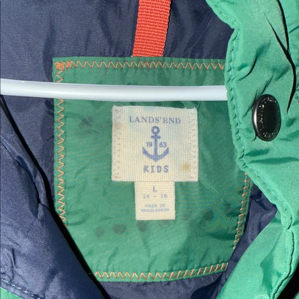 Lands' End Kids Green Puffer Vest